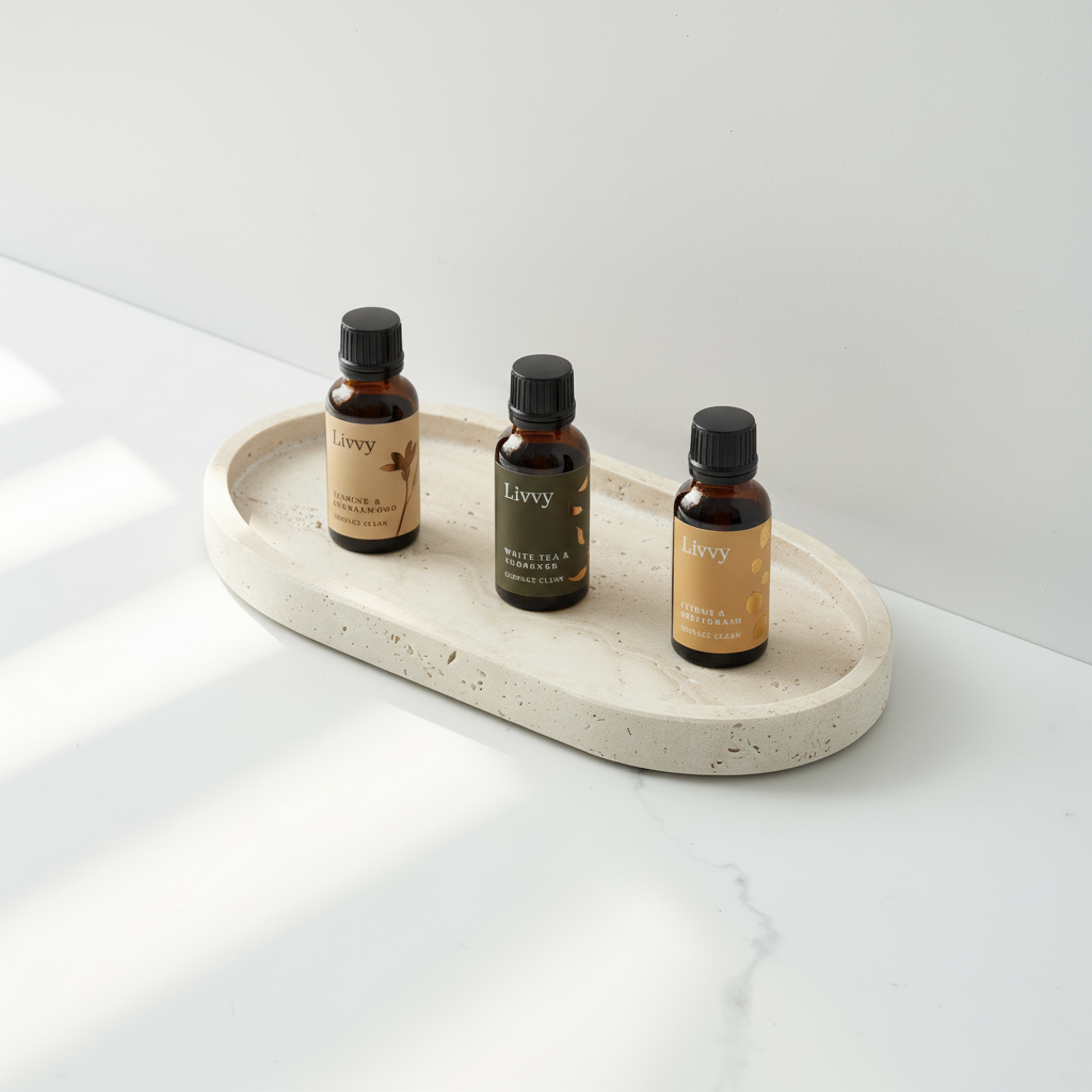 Livvy Travertine Ritual Tray