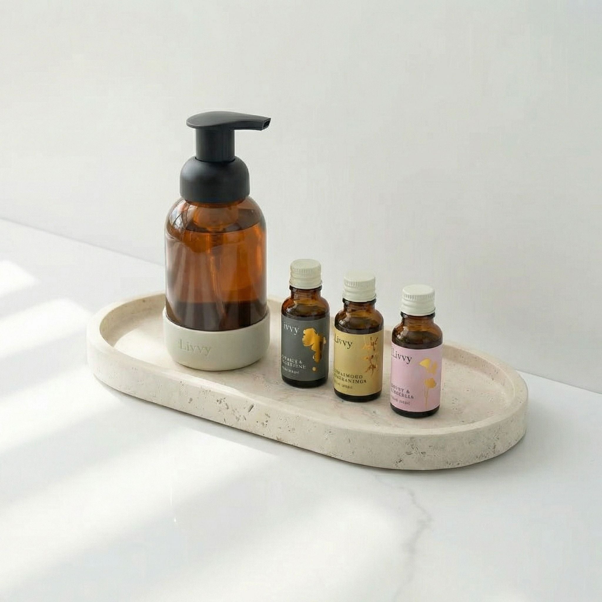 Livvy Travertine Ritual Tray